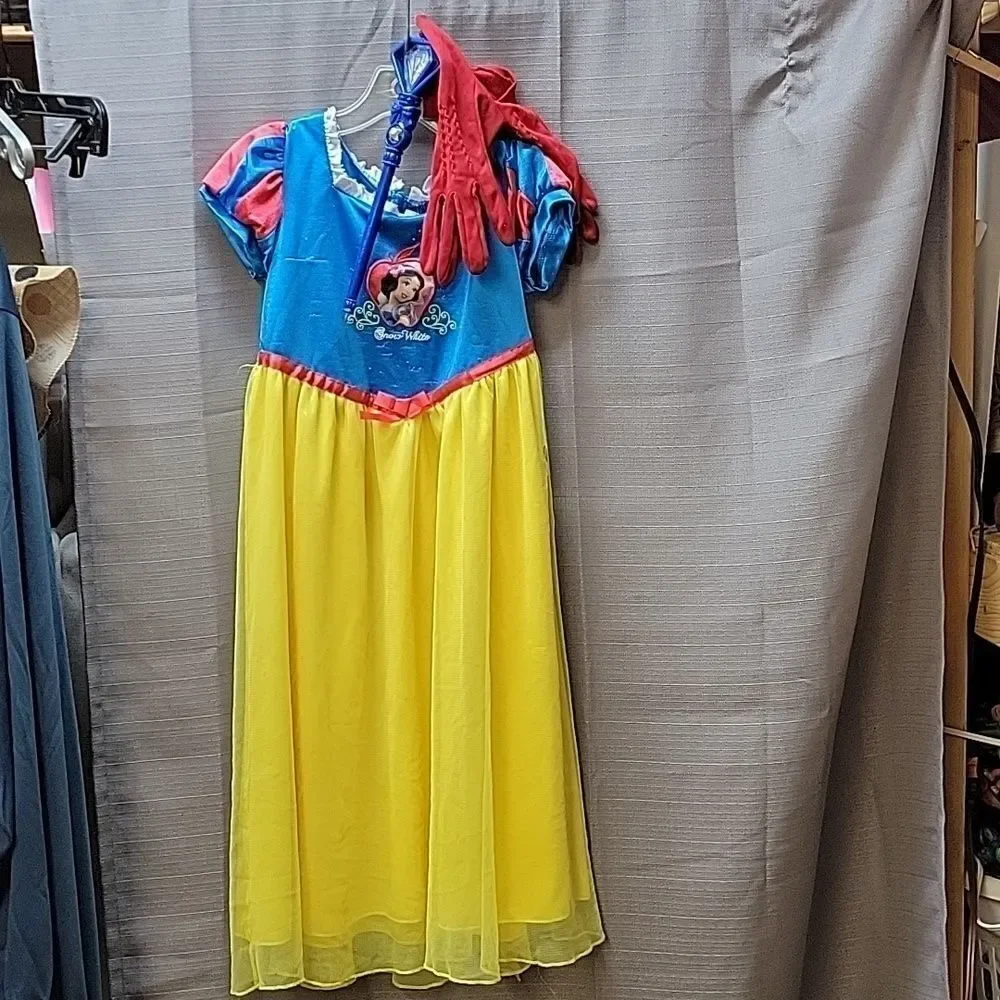 Disney‎ Snow White Costume Gown Princess Dress Up Girl's Size 6/6x + Accessories